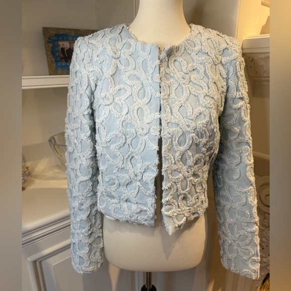 Flora Bea Odellia light denim floral Jacket - size small - Picture 5 of 10